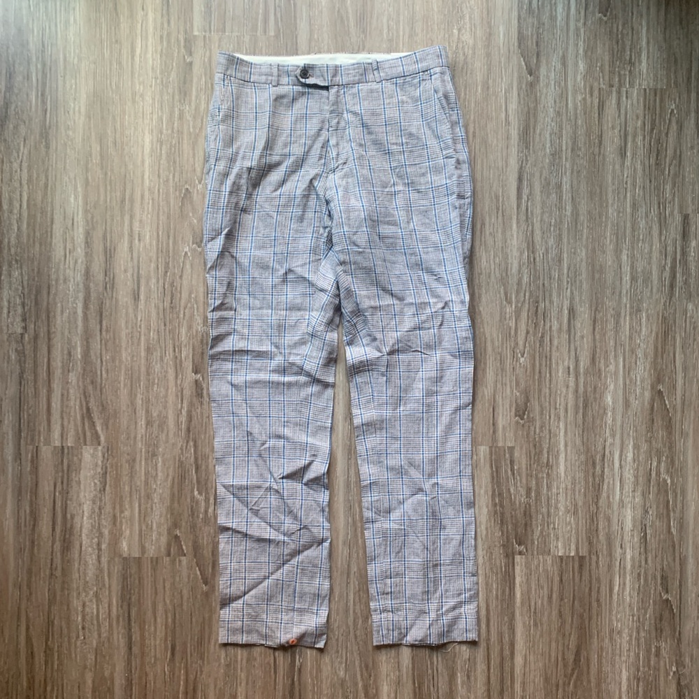 NWT 34/32 Brooks Brothers Gray Plaid Pants